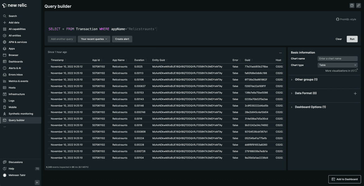 view all your transactions